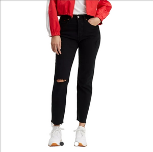 Levi's Wedgie High Rise Jeans Size 27 Black Distressed